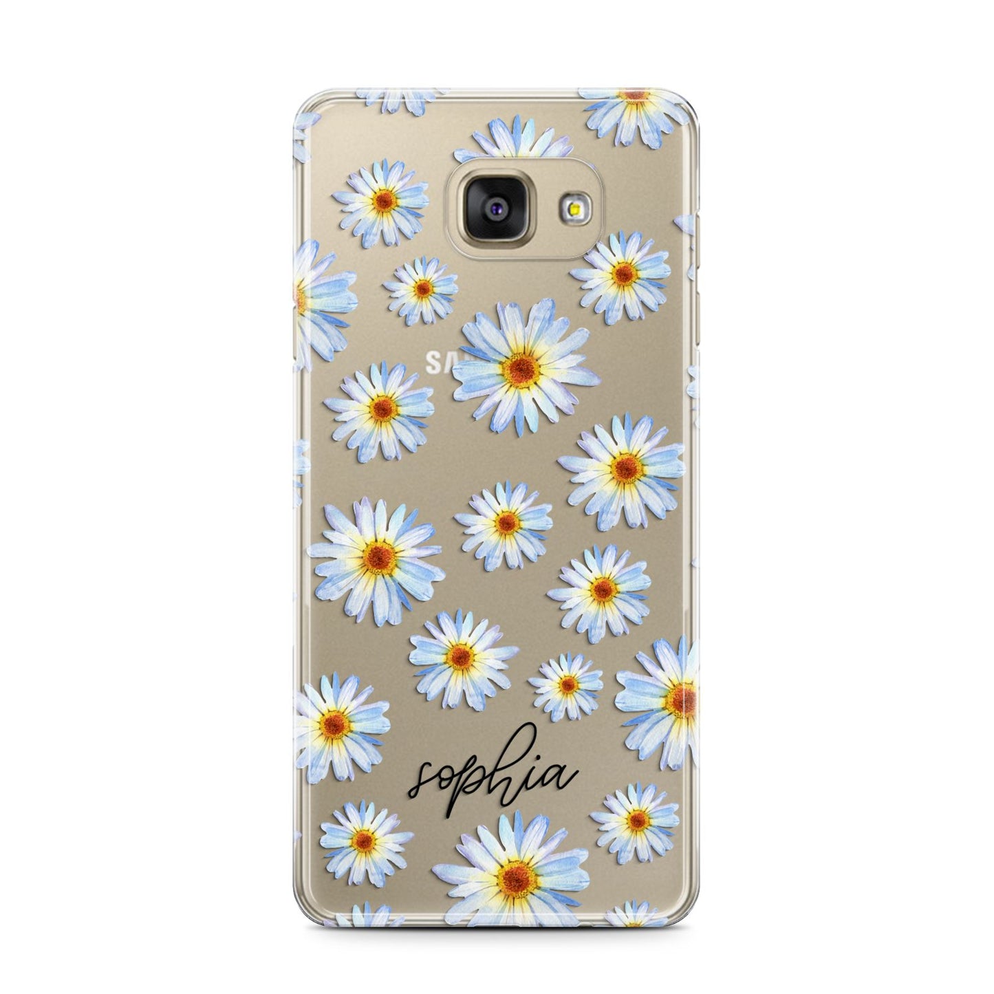 Personalised Daisy Samsung Galaxy A7 2016 Case on gold phone