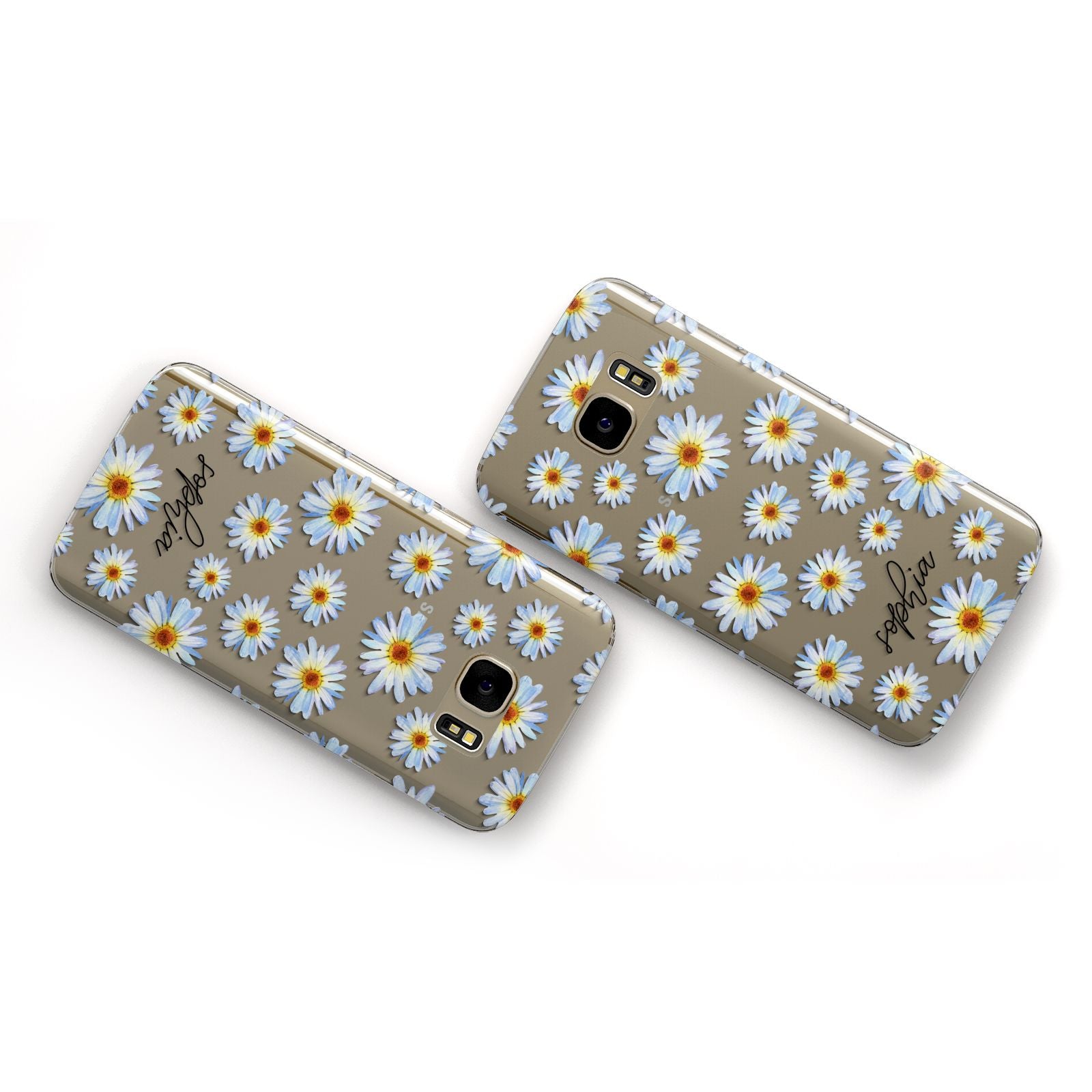 Personalised Daisy Samsung Galaxy Case Flat Overview