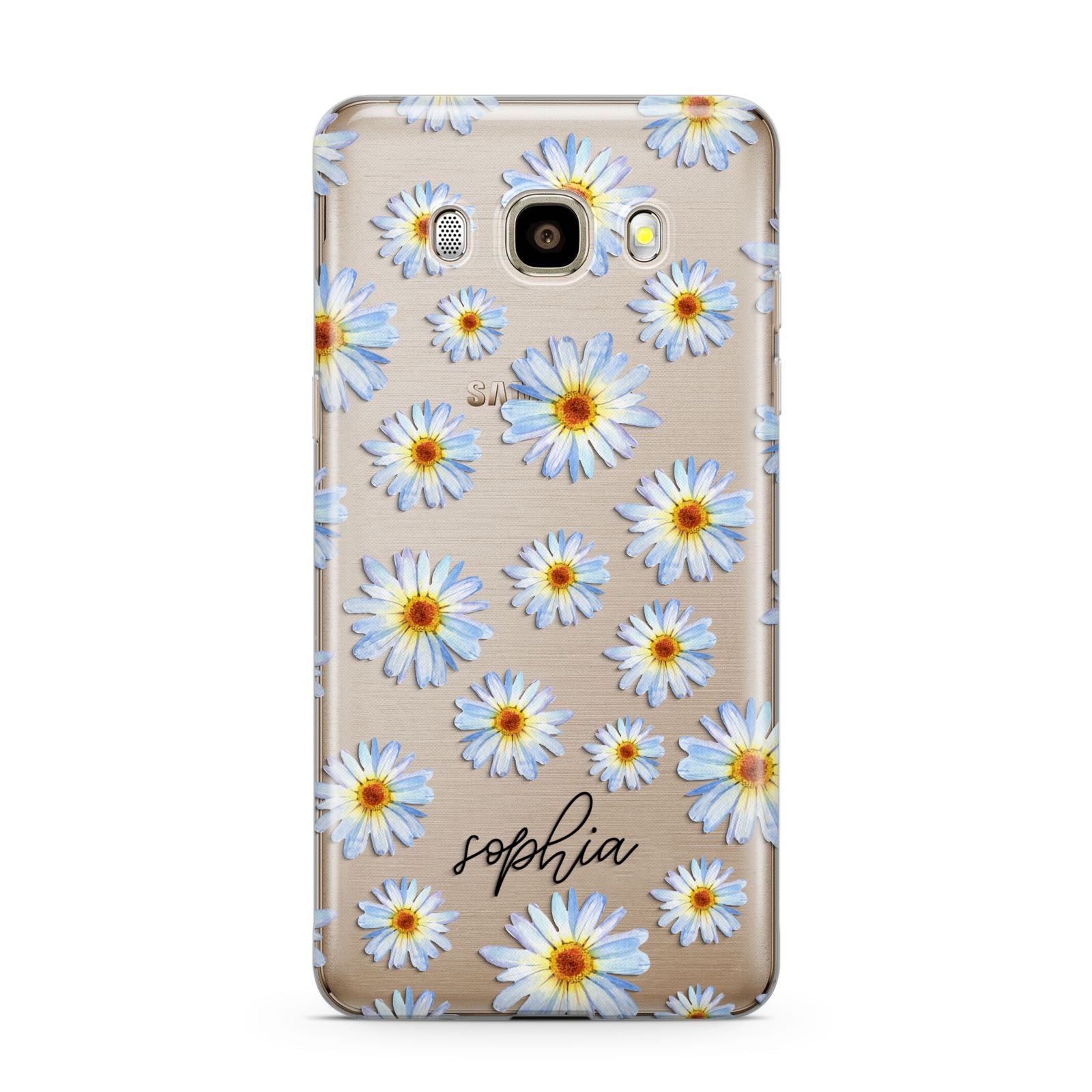 Personalised Daisy Samsung Galaxy J7 2016 Case on gold phone