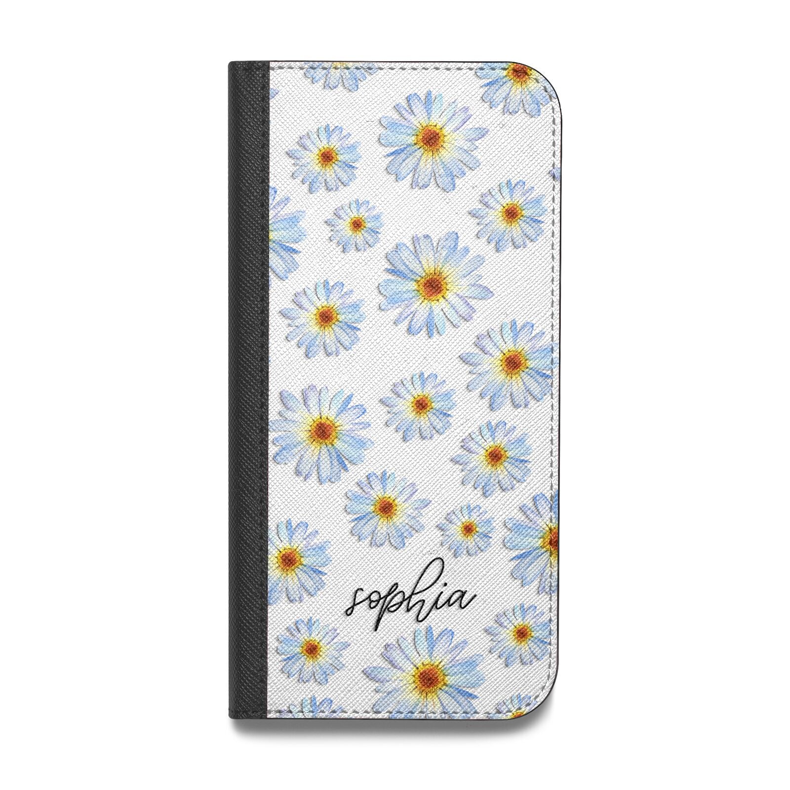 Personalised Daisy Vegan Leather Flip Samsung Case