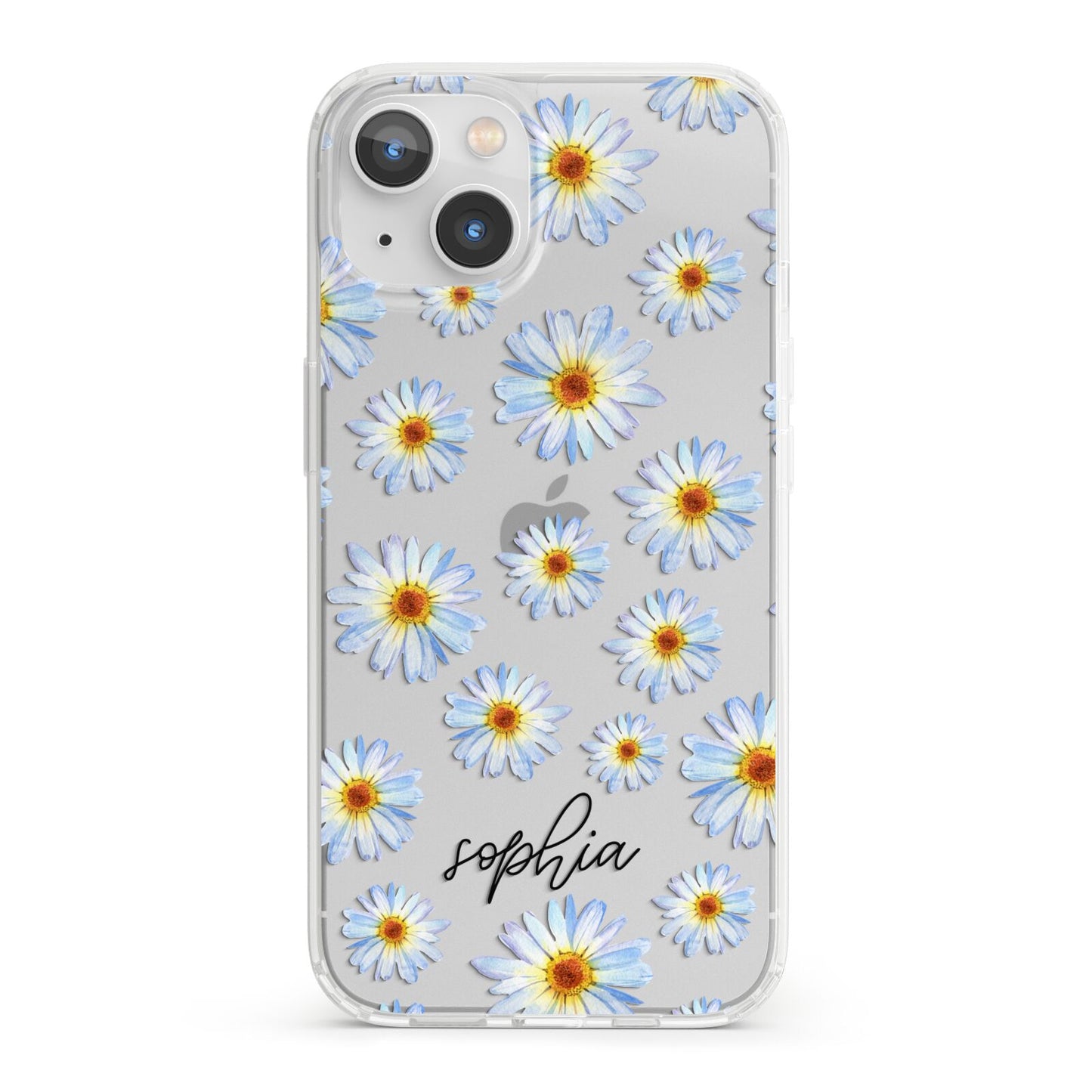 Personalised Daisy iPhone 13 Clear Bumper Case