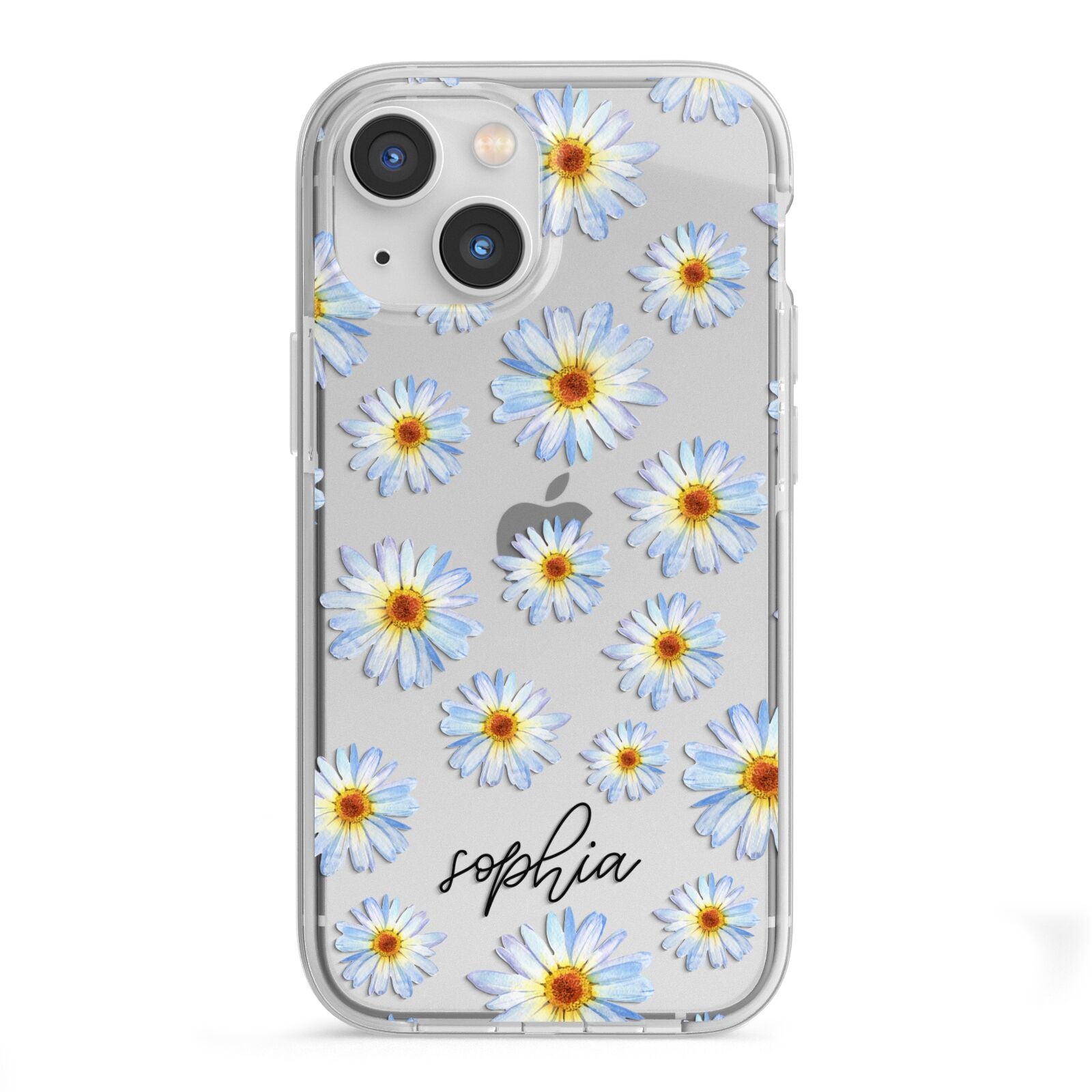 Personalised Daisy iPhone 13 Mini TPU Impact Case with White Edges
