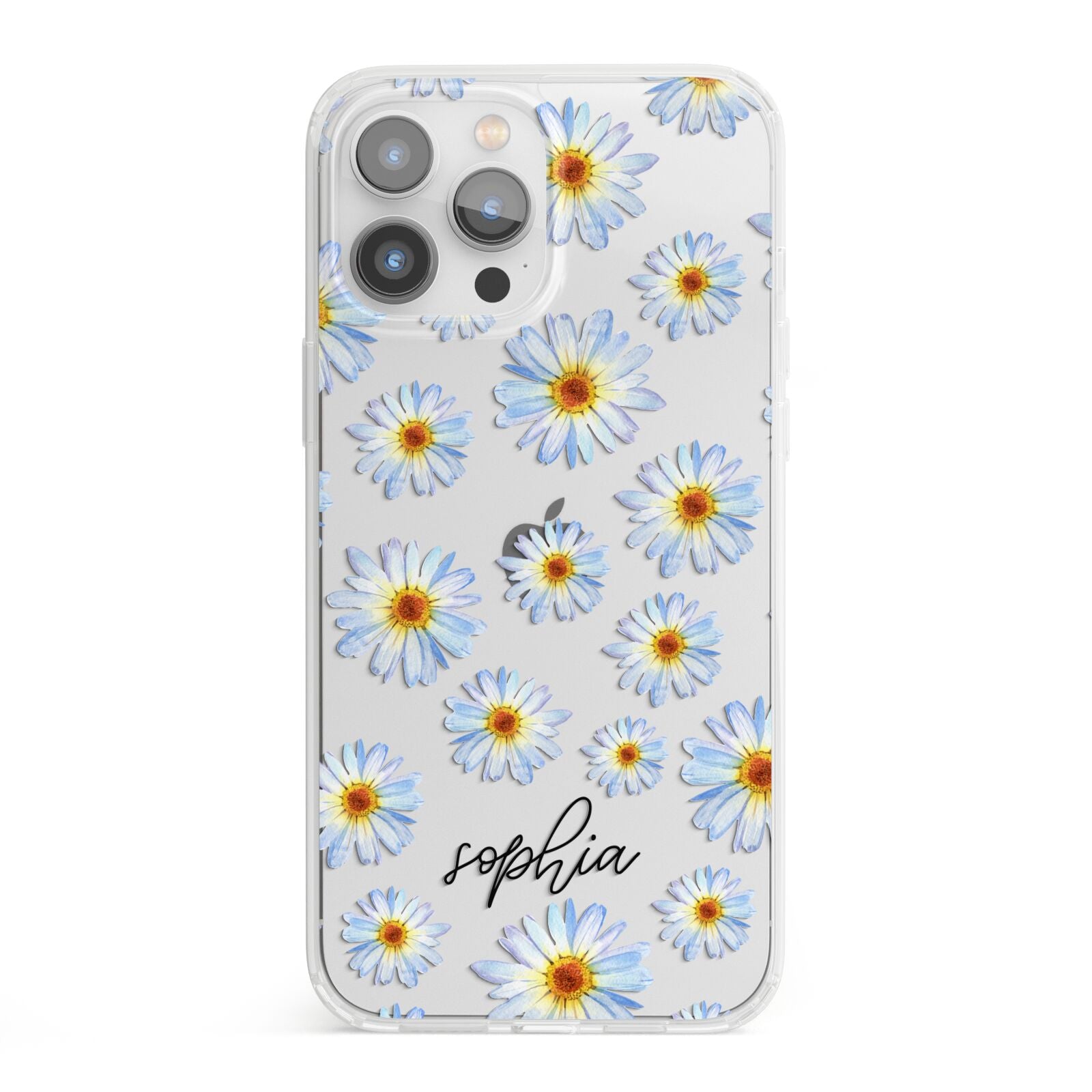 Personalised Daisy iPhone 13 Pro Max Clear Bumper Case