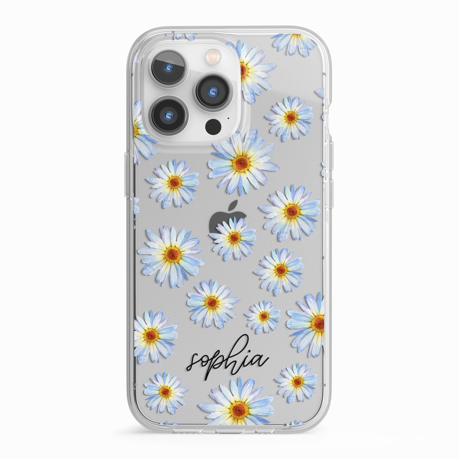 Personalised Daisy iPhone 13 Pro TPU Impact Case with White Edges