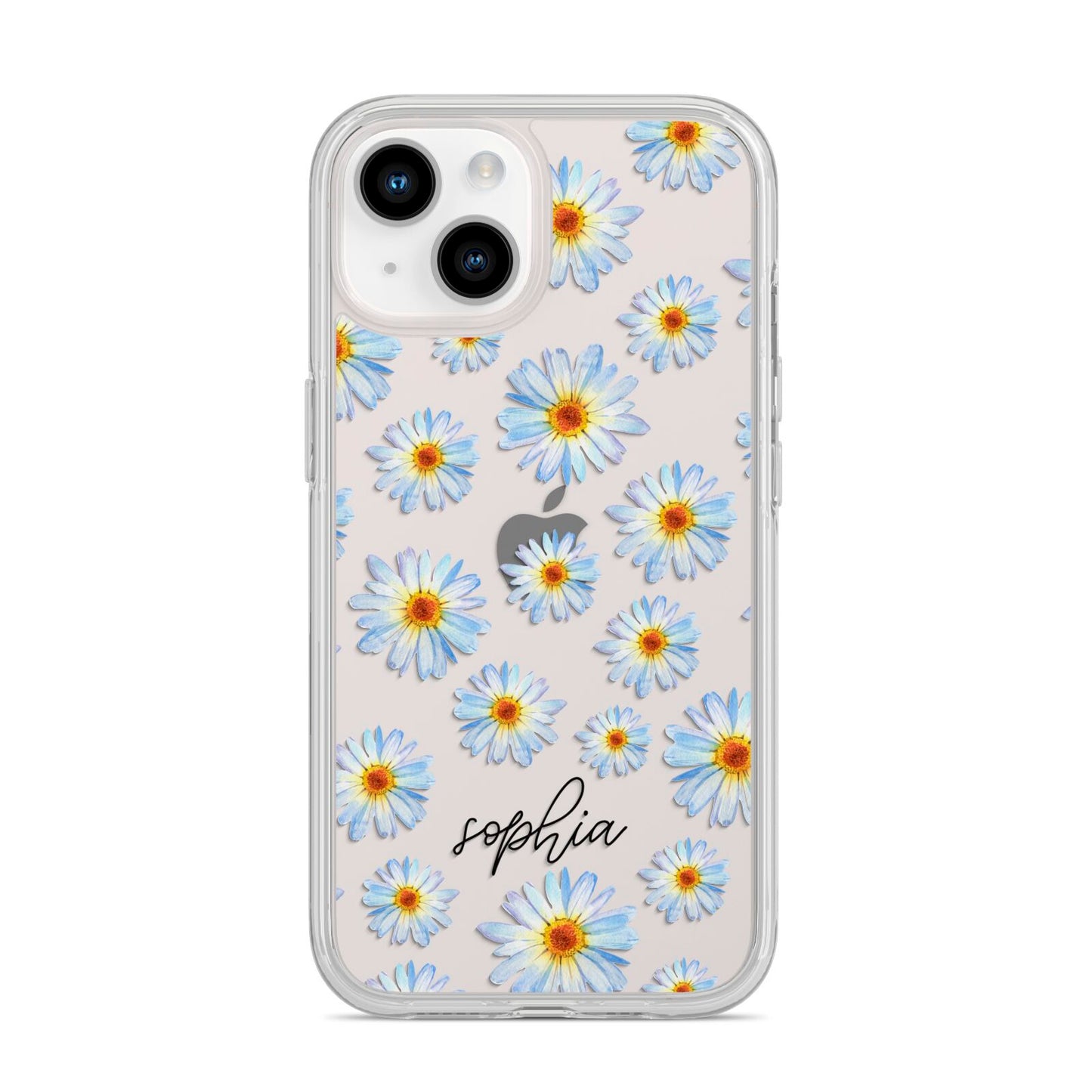 Personalised Daisy iPhone 14 Clear Tough Case Starlight