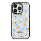 Personalised Daisy iPhone 14 Pro Black Impact Case on Silver phone
