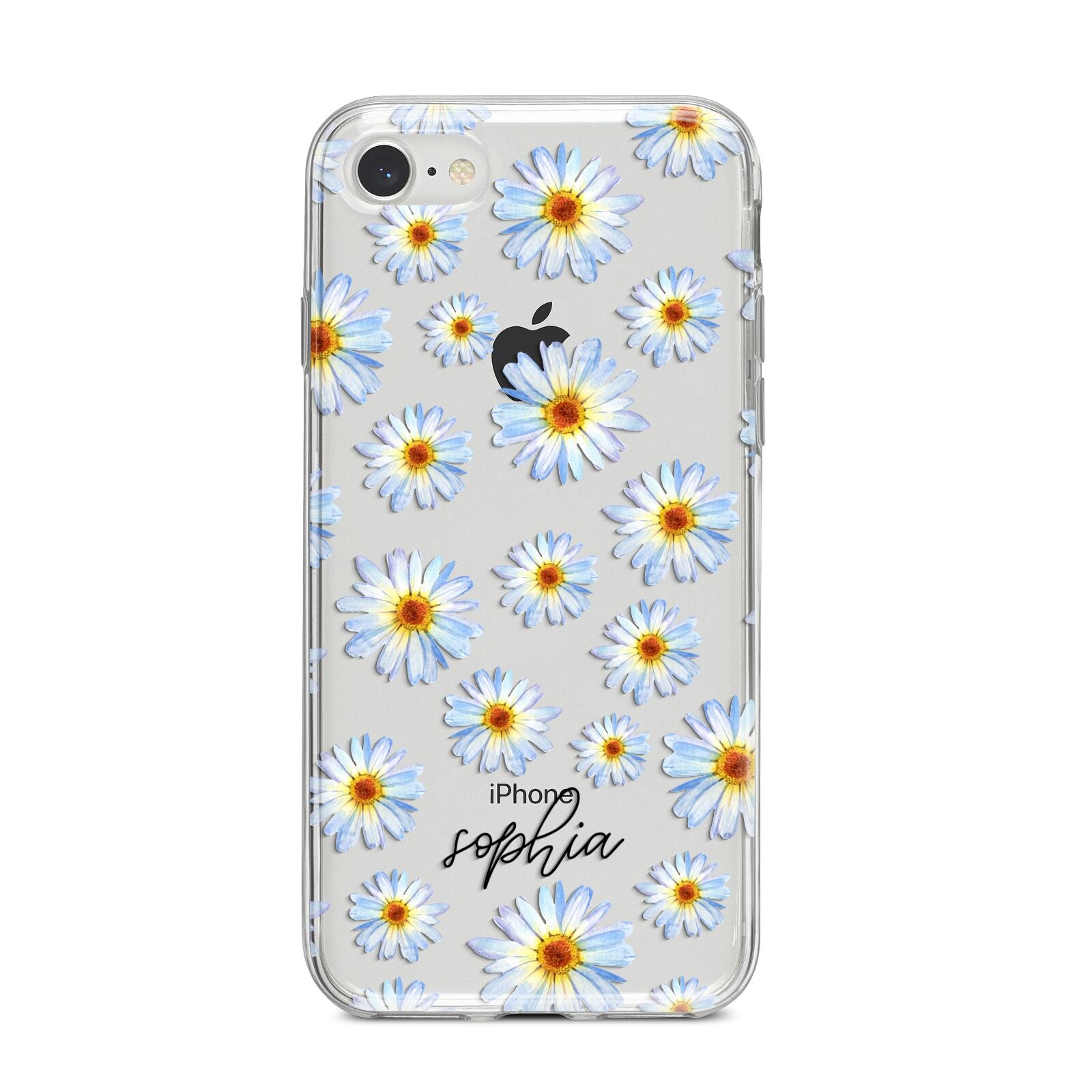 Personalised Daisy iPhone 8 Bumper Case on Silver iPhone
