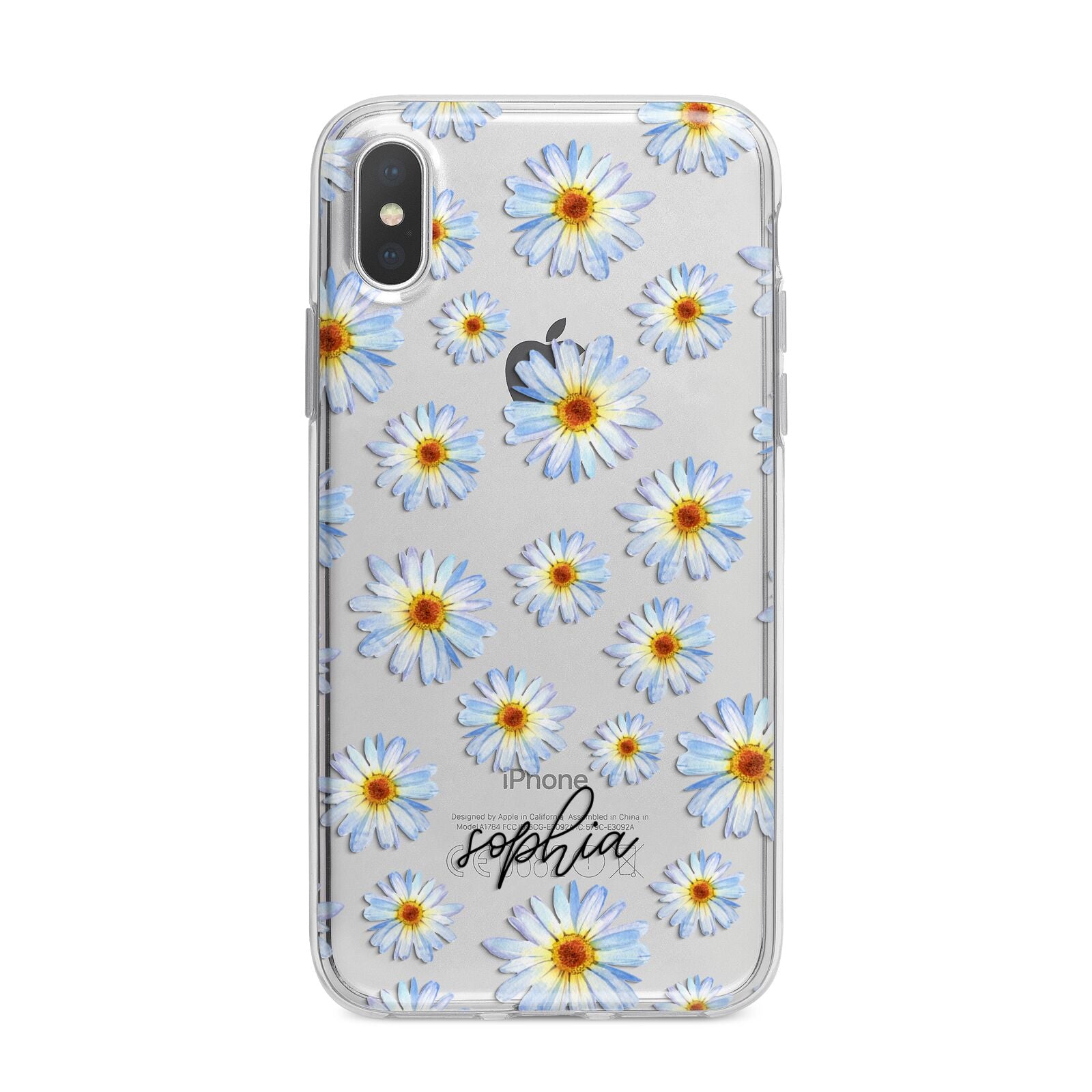 Personalised Daisy iPhone X Bumper Case on Silver iPhone Alternative Image 1