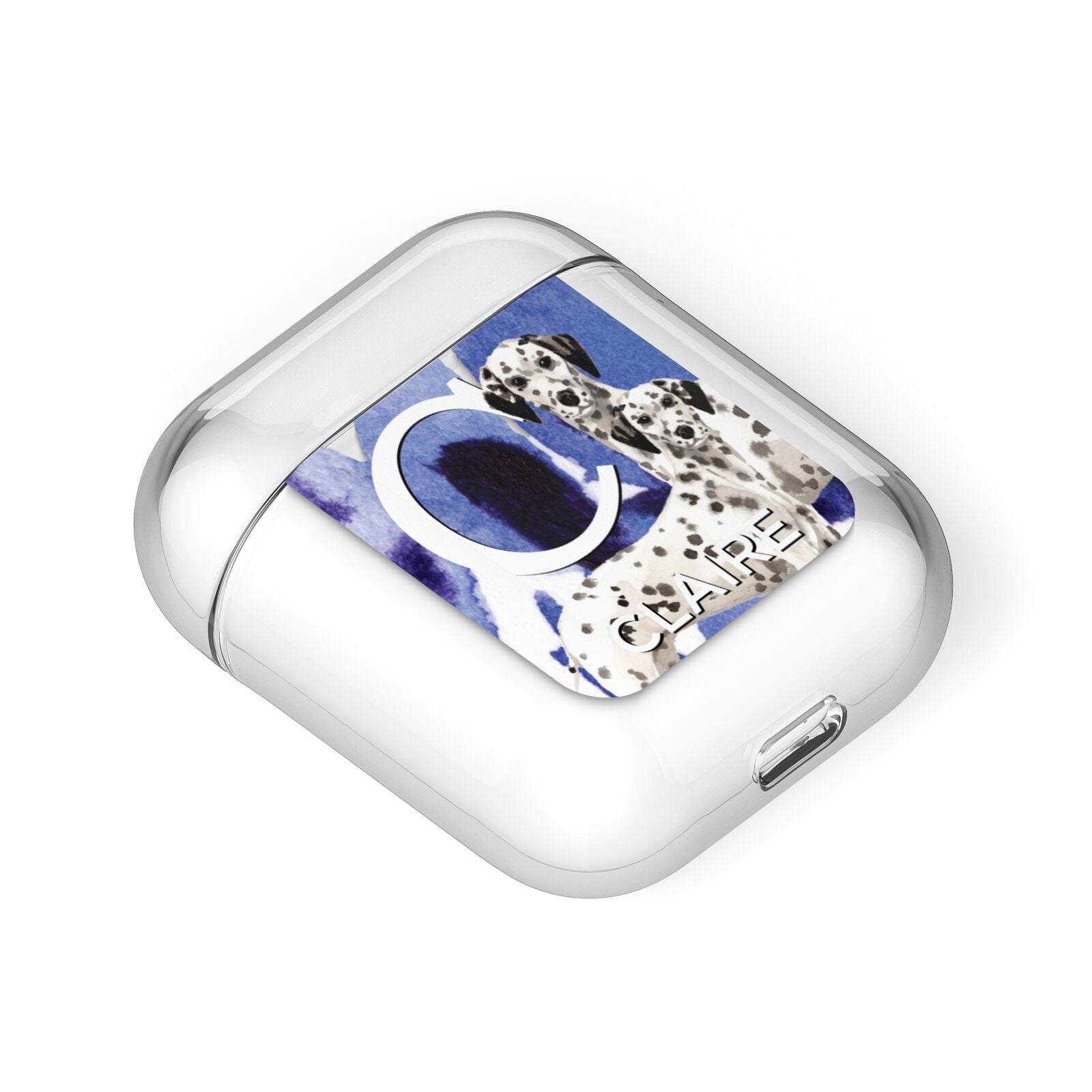 Personalised Dalmatian AirPods Case Laid Flat