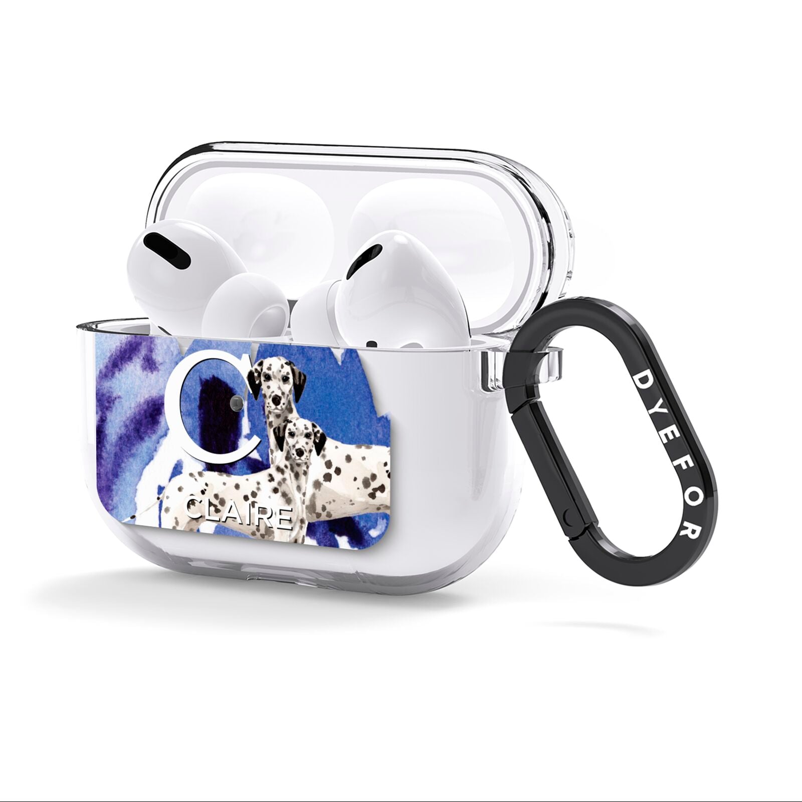Personalised Dalmatian AirPods Clear Case 3rd Gen Side Image