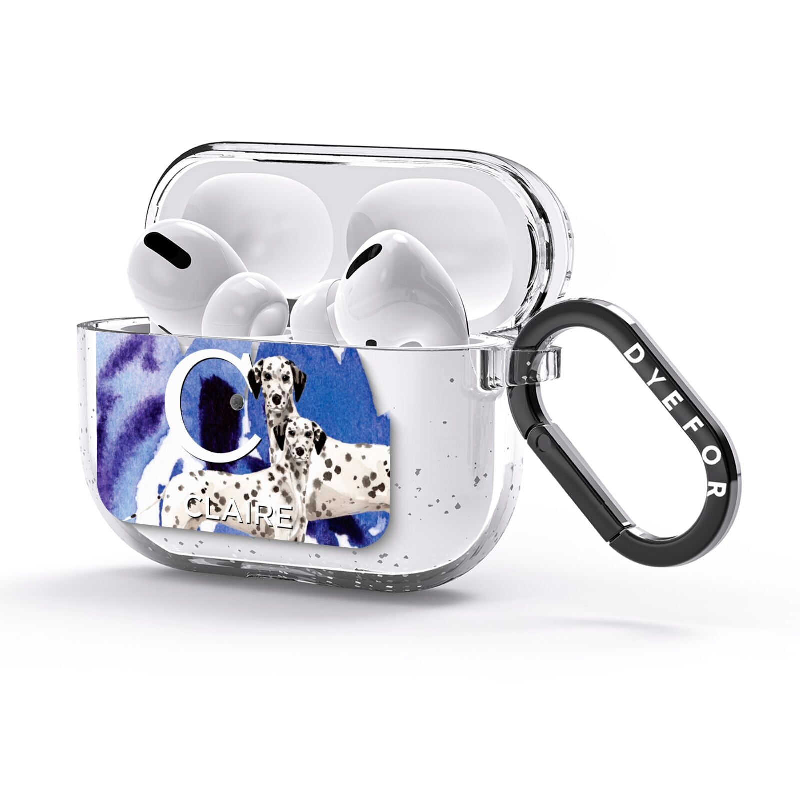 Personalised Dalmatian AirPods Glitter Case 3rd Gen Side Image