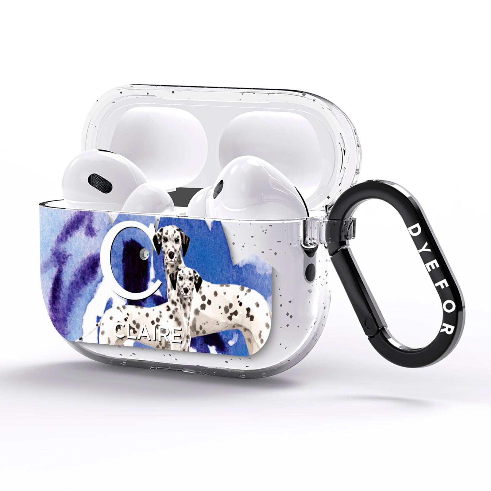 Personalised Dalmatian AirPods Pro Glitter Case Side Image