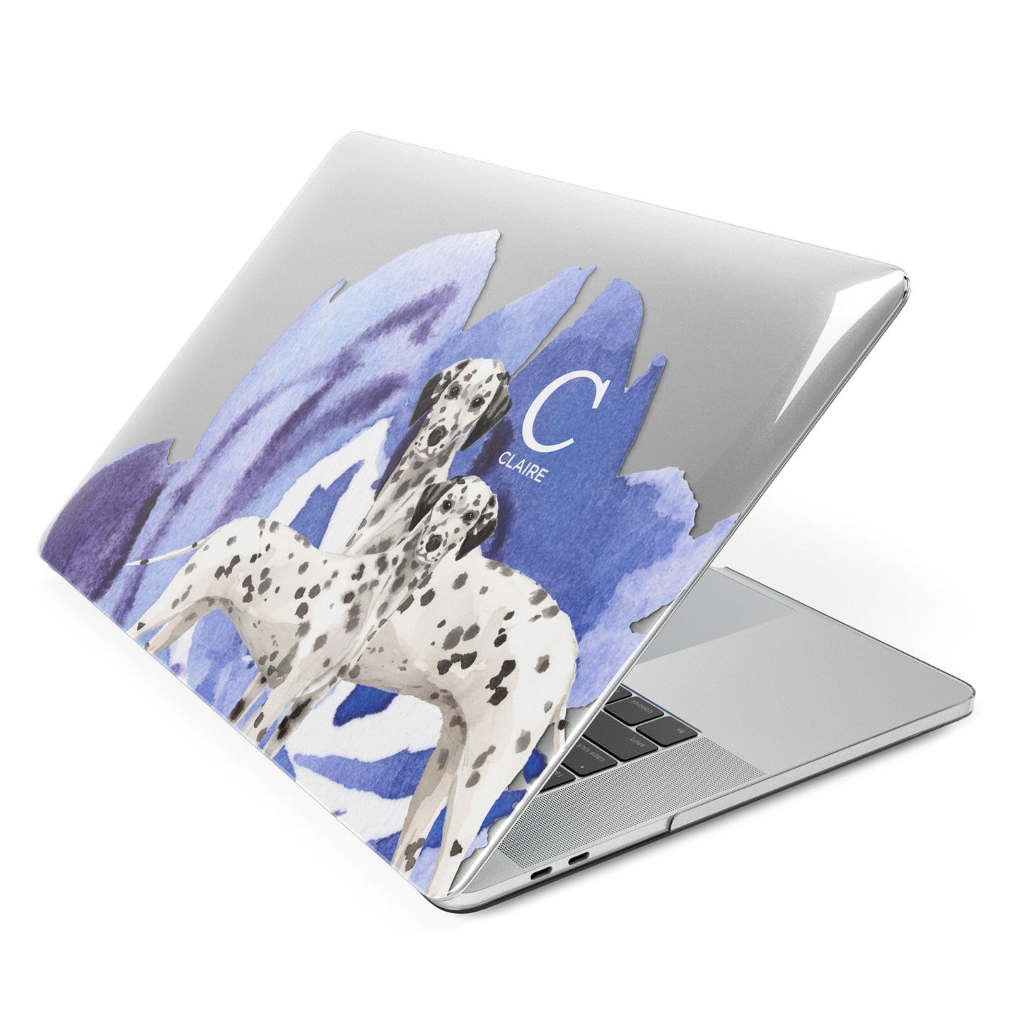Personalised Dalmatian Apple MacBook Case Side View