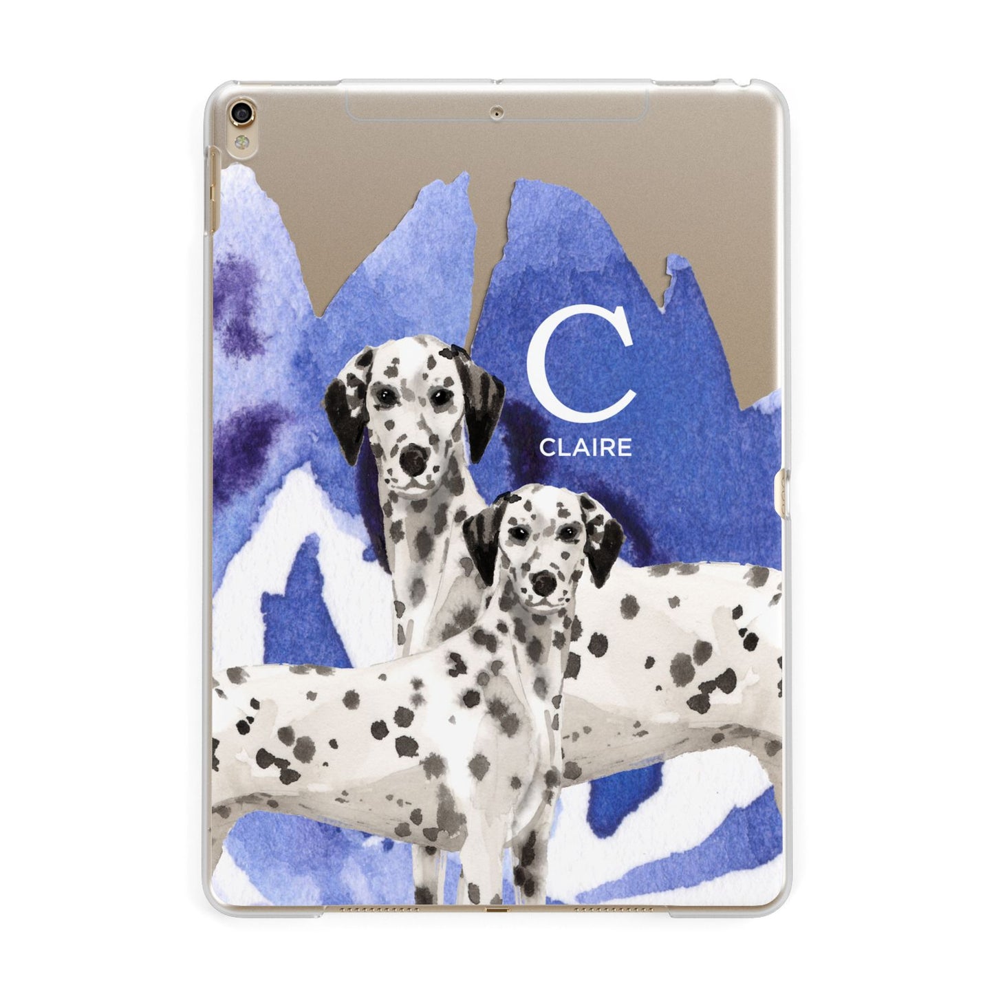 Personalised Dalmatian Apple iPad Gold Case