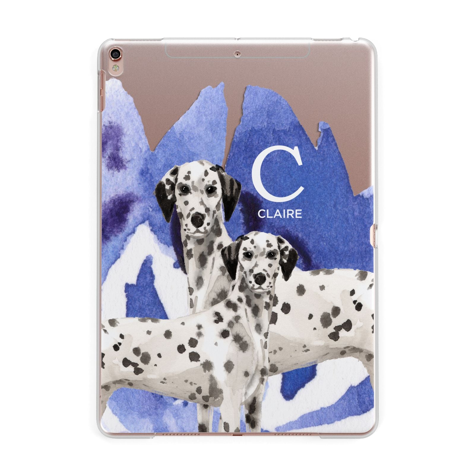 Personalised Dalmatian Apple iPad Rose Gold Case