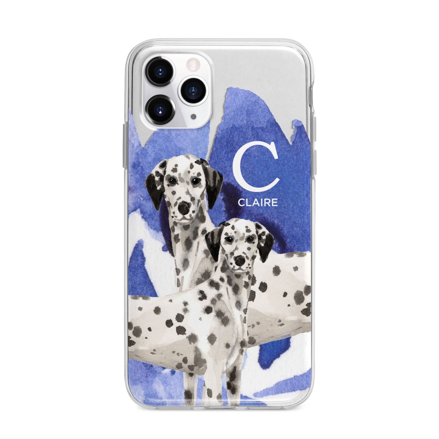 Personalised Dalmatian Apple iPhone 11 Pro Max in Silver with Bumper Case