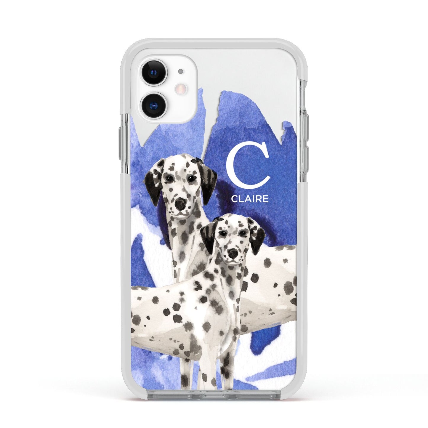 Personalised Dalmatian Apple iPhone 11 in White with White Impact Case