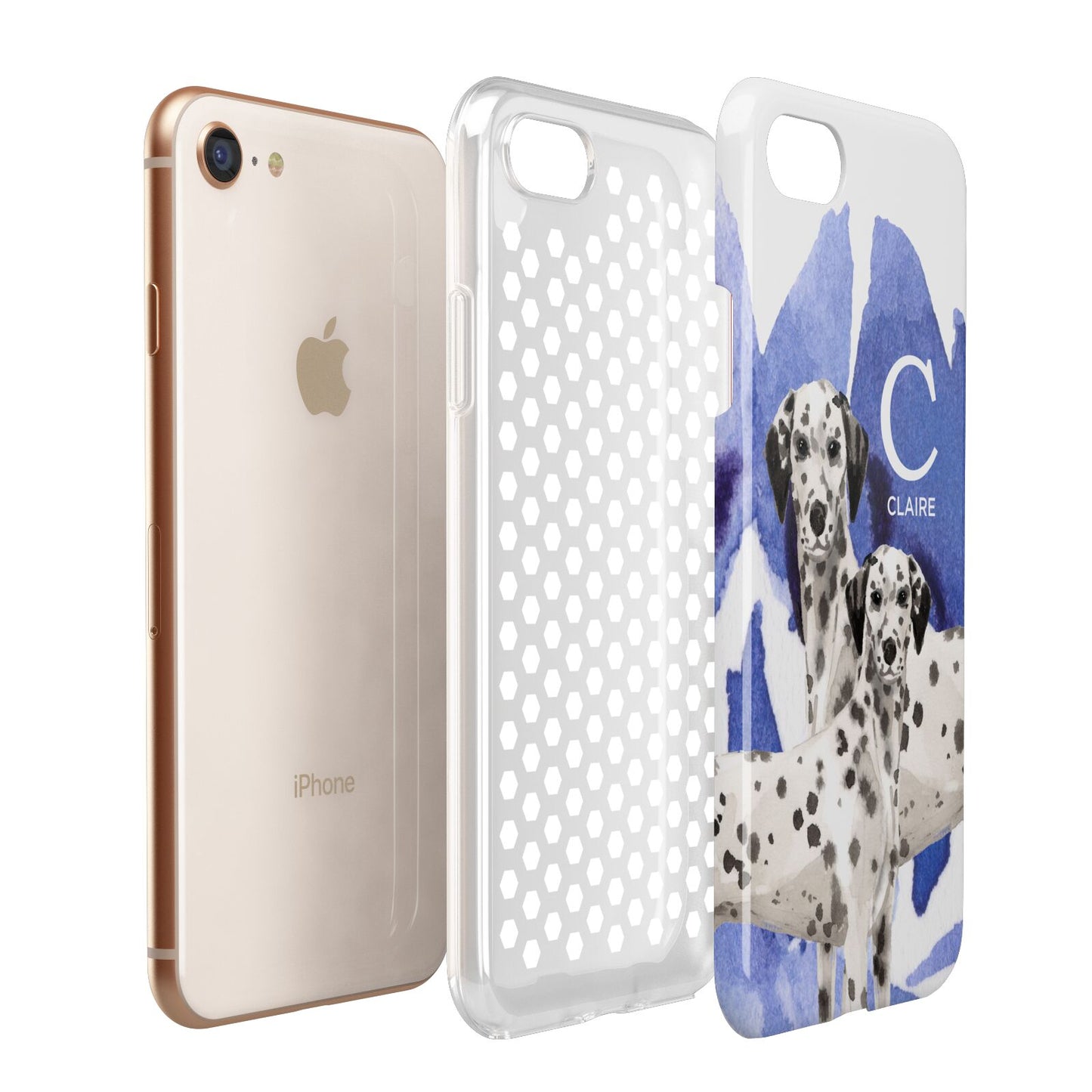 Personalised Dalmatian Apple iPhone 7 8 3D Tough Case Expanded View