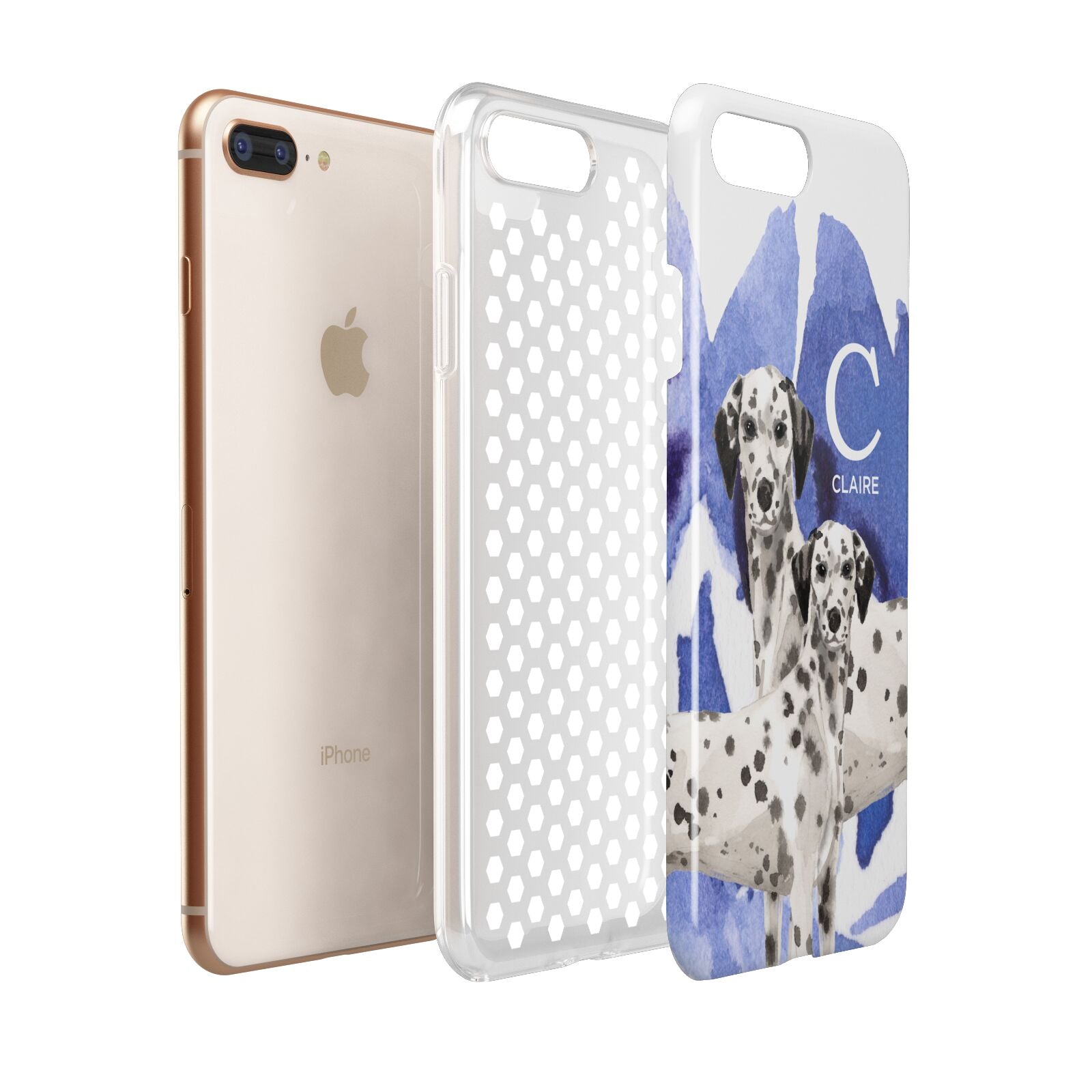 Personalised Dalmatian Apple iPhone 7 8 Plus 3D Tough Case Expanded View