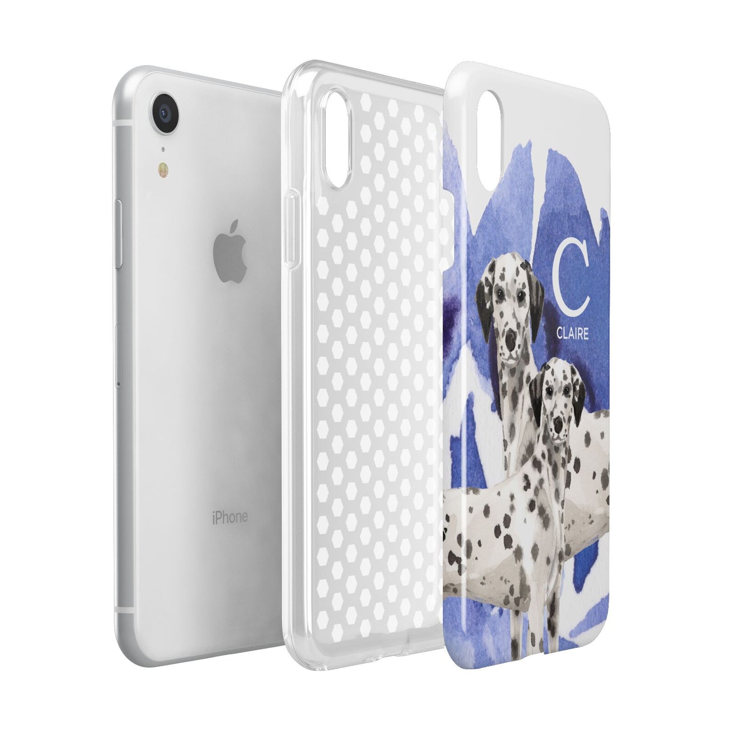 Personalised Dalmatian Apple iPhone XR White 3D Tough Case Expanded view