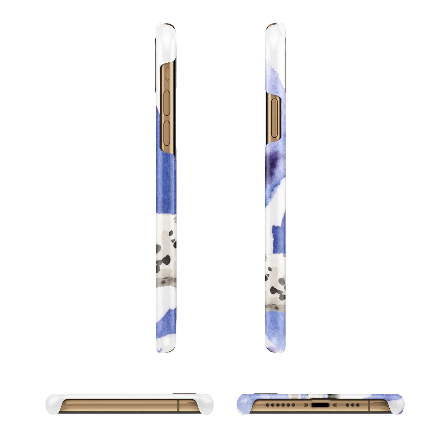 Personalised Dalmatian Apple iPhone Xs 3D Wrap Snap Case Angled Images