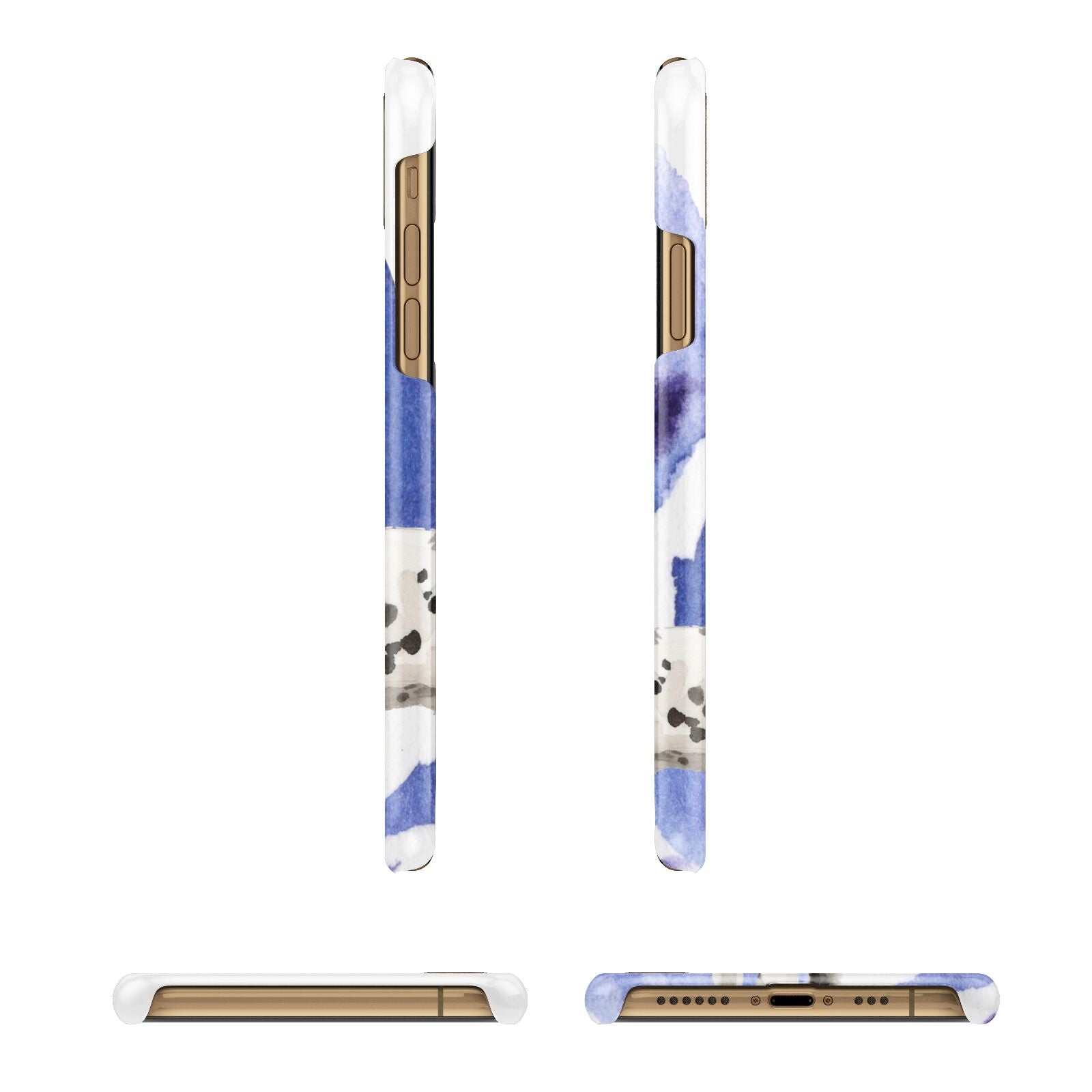 Personalised Dalmatian Apple iPhone Xs 3D Wrap Snap Case Angled Images
