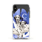Personalised Dalmatian Apple iPhone Xs Impact Case White Edge on Black Phone