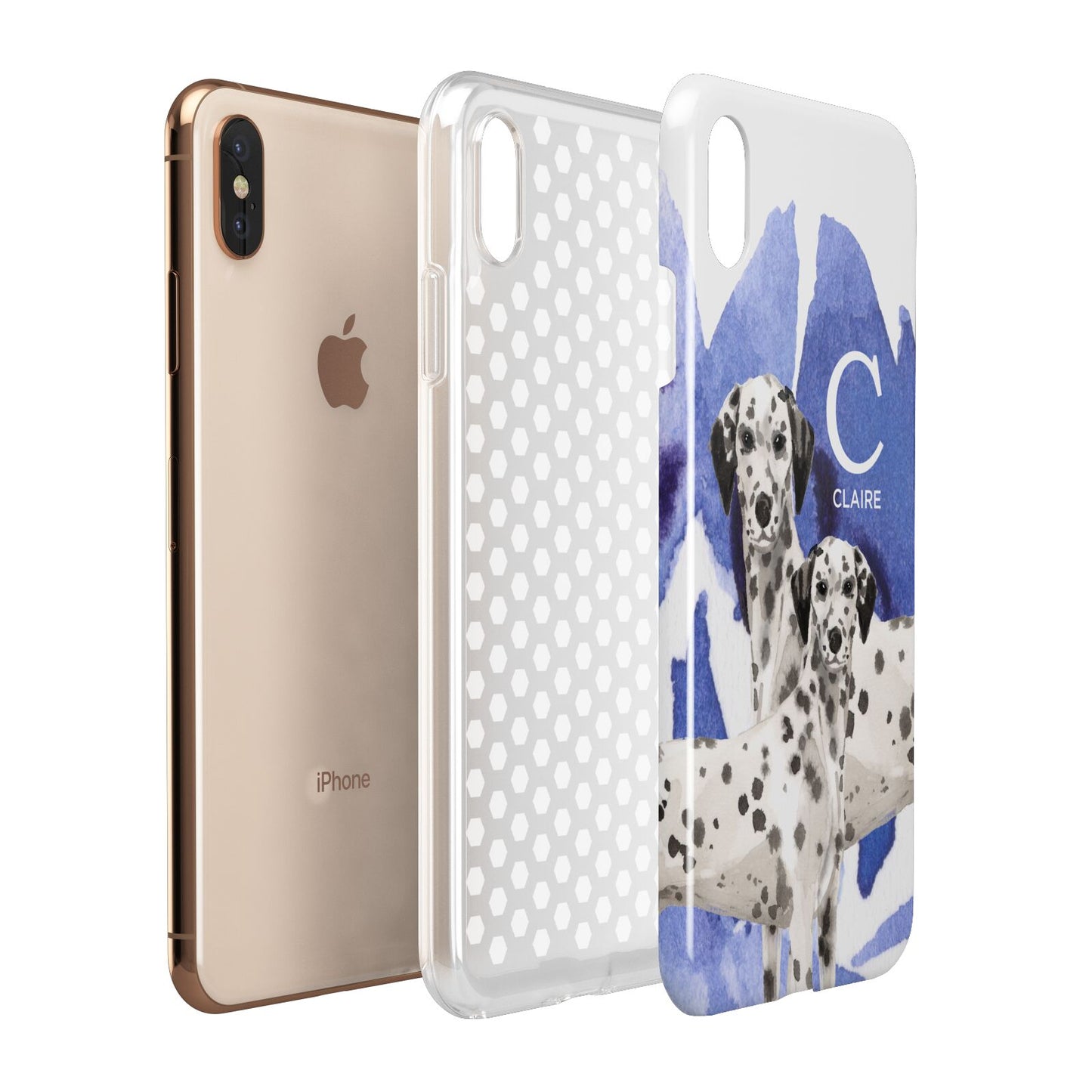 Personalised Dalmatian Apple iPhone Xs Max 3D Tough Case Expanded View
