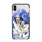 Personalised Dalmatian Apple iPhone Xs Max Impact Case Black Edge on Silver Phone