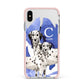 Personalised Dalmatian Apple iPhone Xs Max Impact Case Pink Edge on Silver Phone