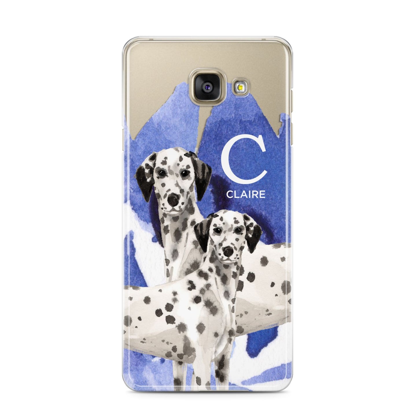 Personalised Dalmatian Samsung Galaxy A3 2016 Case on gold phone