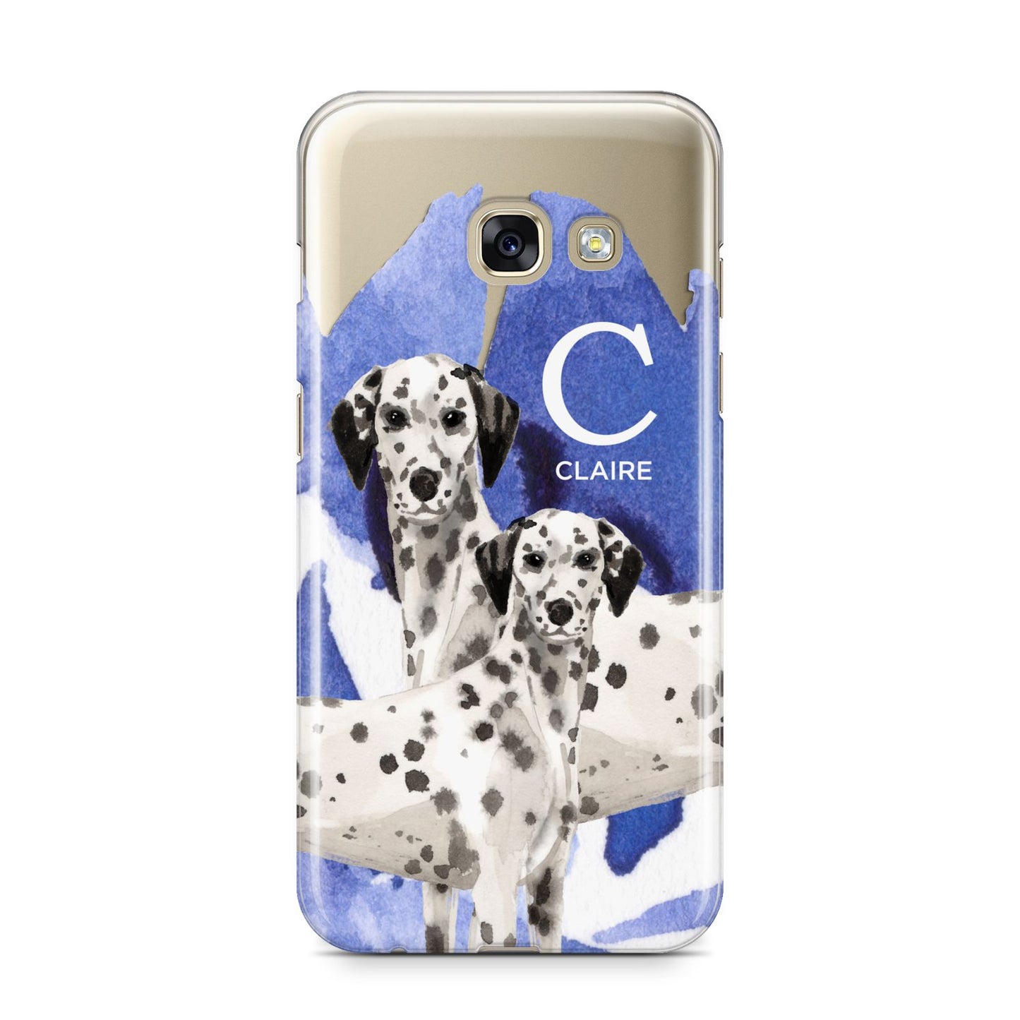 Personalised Dalmatian Samsung Galaxy A3 2017 Case on gold phone