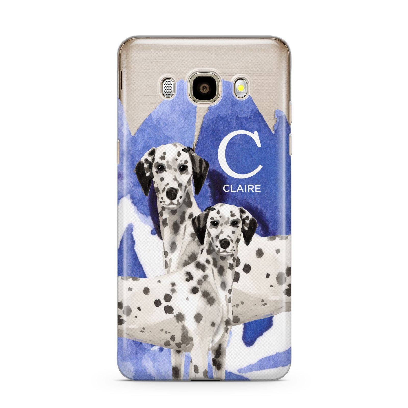 Personalised Dalmatian Samsung Galaxy J7 2016 Case on gold phone