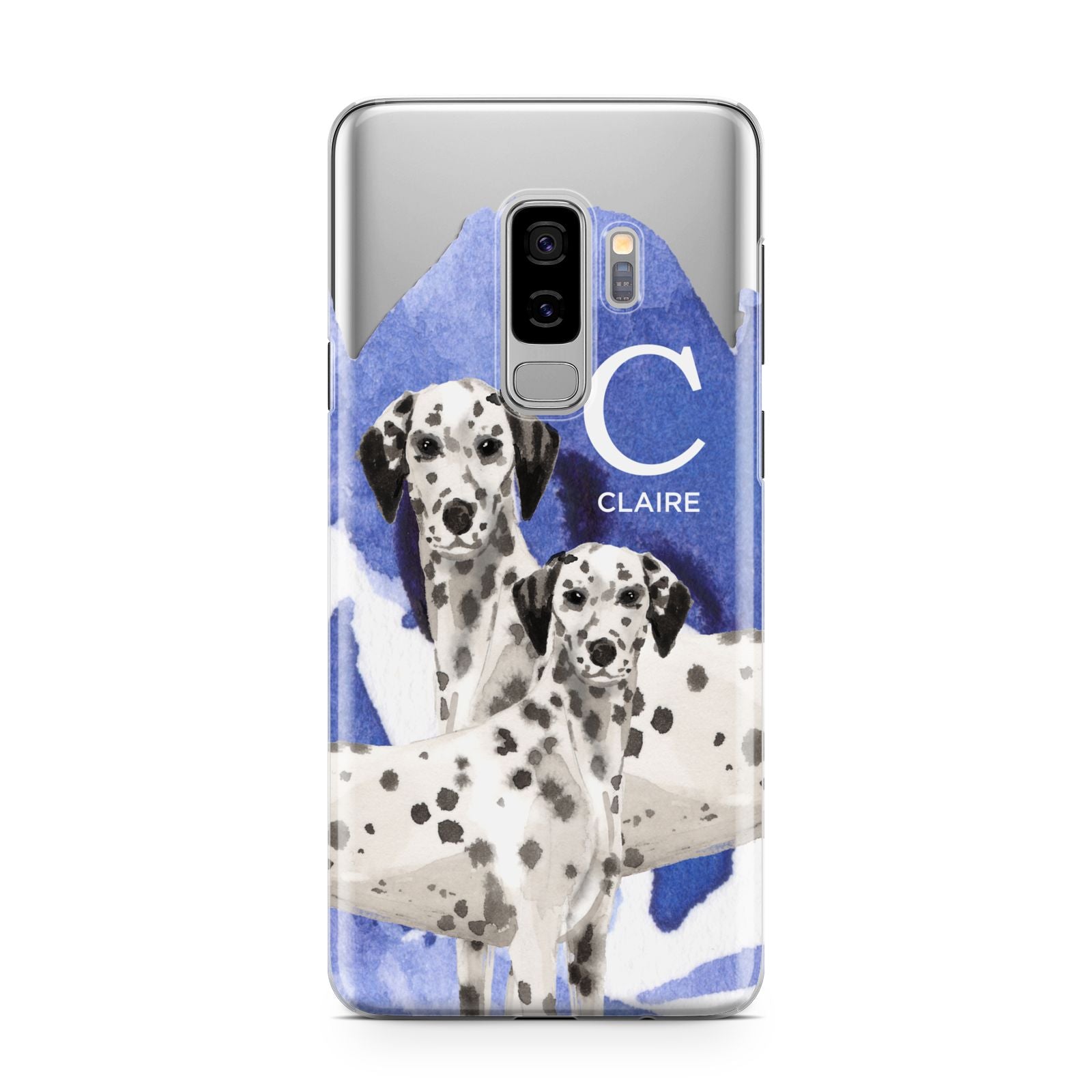 Personalised Dalmatian Samsung Galaxy S9 Plus Case on Silver phone