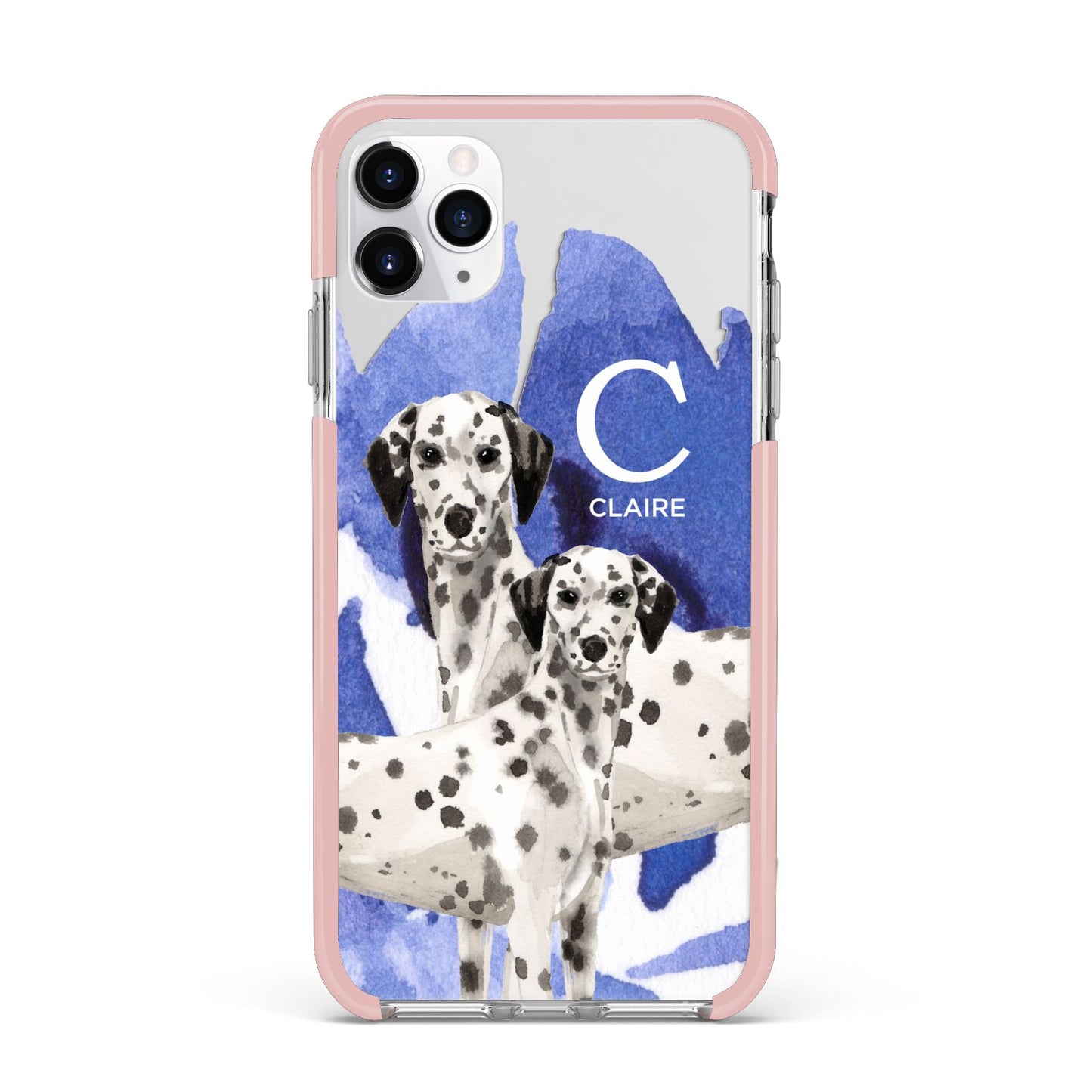 Personalised Dalmatian iPhone 11 Pro Max Impact Pink Edge Case