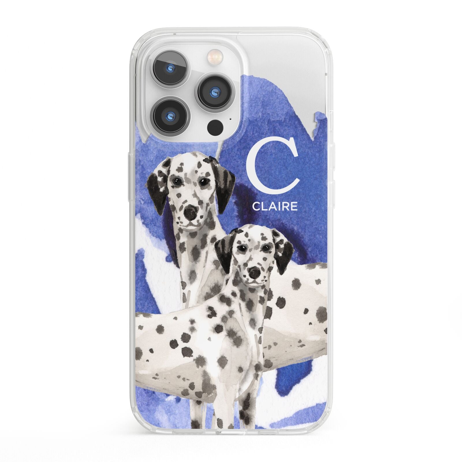 Personalised Dalmatian iPhone 13 Pro Clear Bumper Case