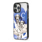 Personalised Dalmatian iPhone 13 Pro Max Black Impact Case Side Angle on Silver phone