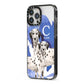 Personalised Dalmatian iPhone 13 Pro Max Black Impact Case Side Angle on Silver phone