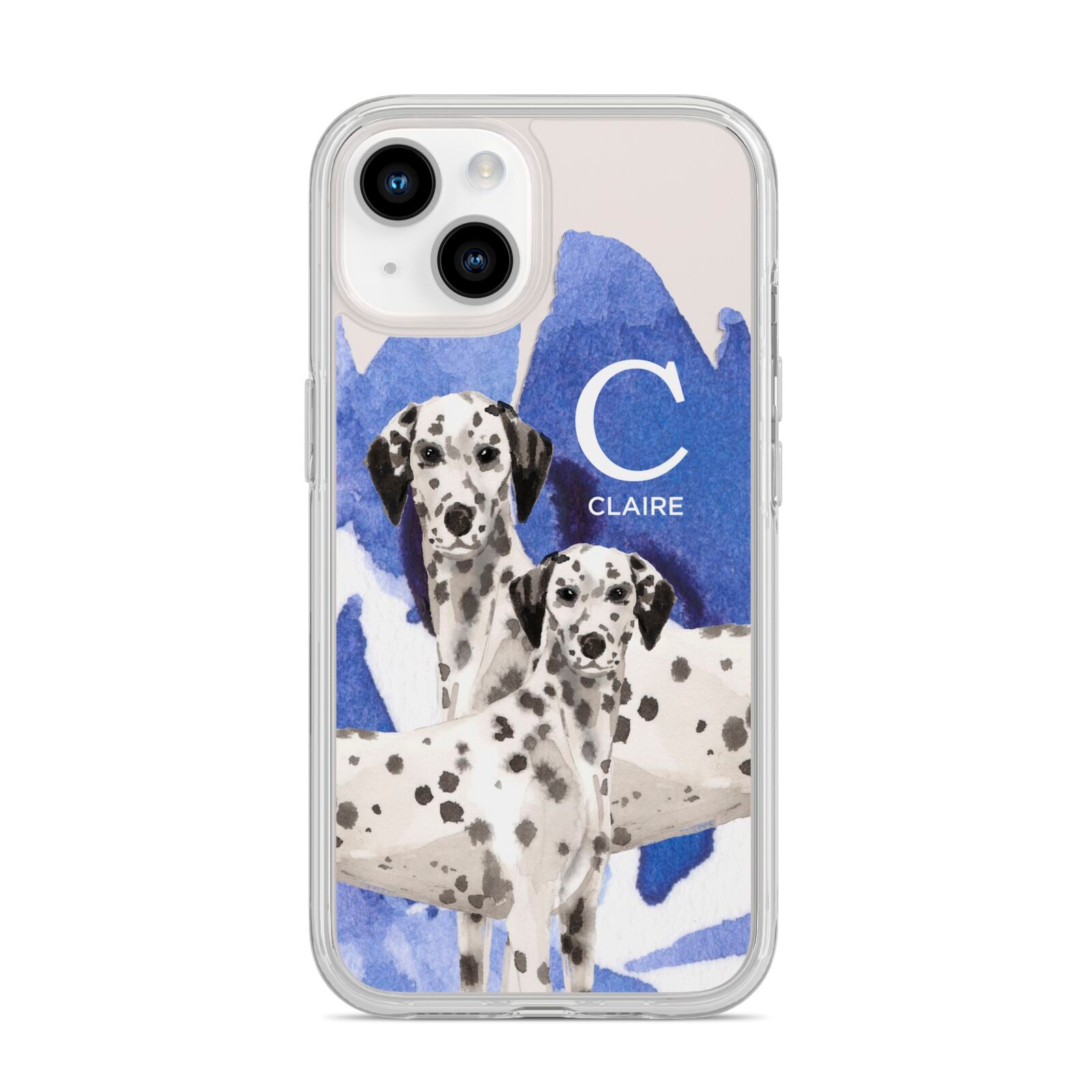 Personalised Dalmatian iPhone 14 Clear Tough Case Starlight