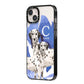 Personalised Dalmatian iPhone 14 Plus Black Impact Case Side Angle on Silver phone