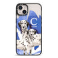 Personalised Dalmatian iPhone 14 Plus Black Impact Case on Silver phone
