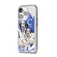 Personalised Dalmatian iPhone 14 Pro Glitter Tough Case Silver Angled Image