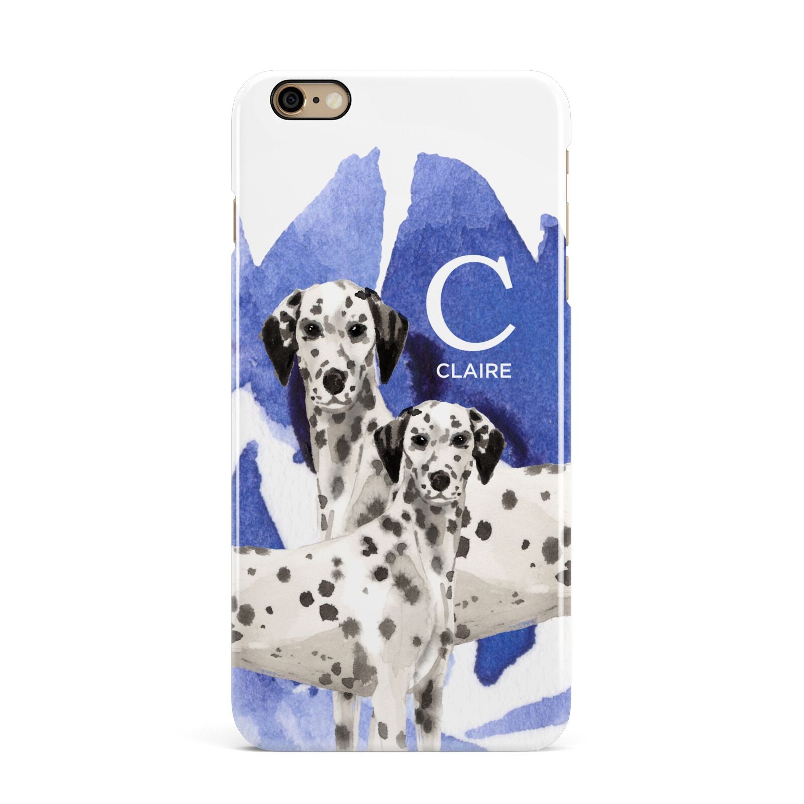 Personalised Dalmatian iPhone 6 Plus 3D Snap Case on Gold Phone