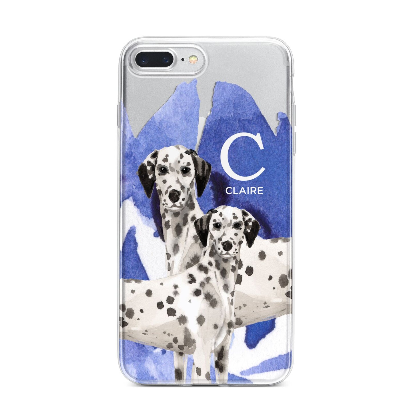 Personalised Dalmatian iPhone 7 Plus Bumper Case on Silver iPhone