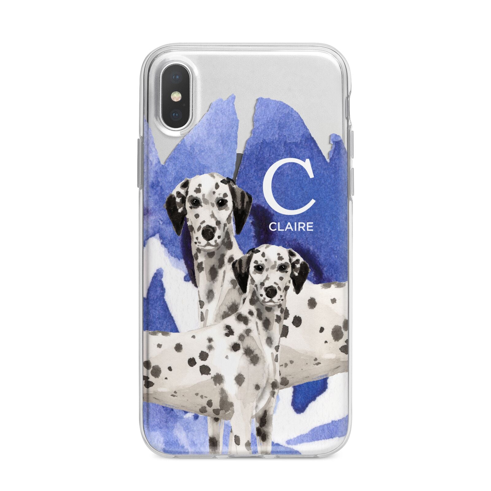 Personalised Dalmatian iPhone X Bumper Case on Silver iPhone Alternative Image 1
