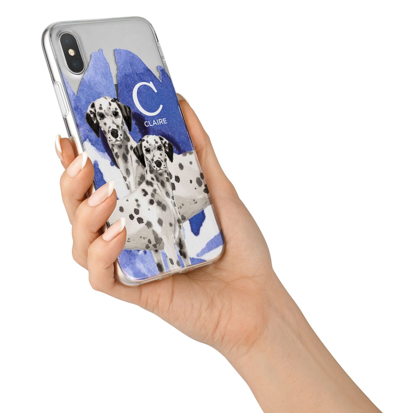 Personalised Dalmatian iPhone X Bumper Case on Silver iPhone Alternative Image 2
