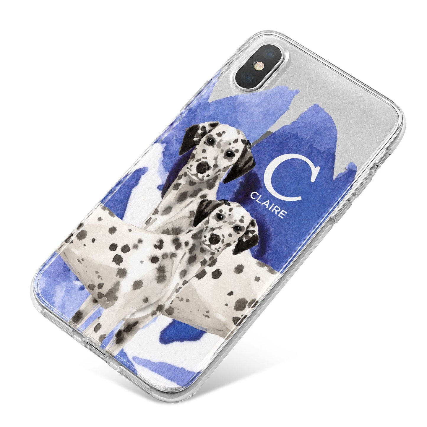 Personalised Dalmatian iPhone X Bumper Case on Silver iPhone