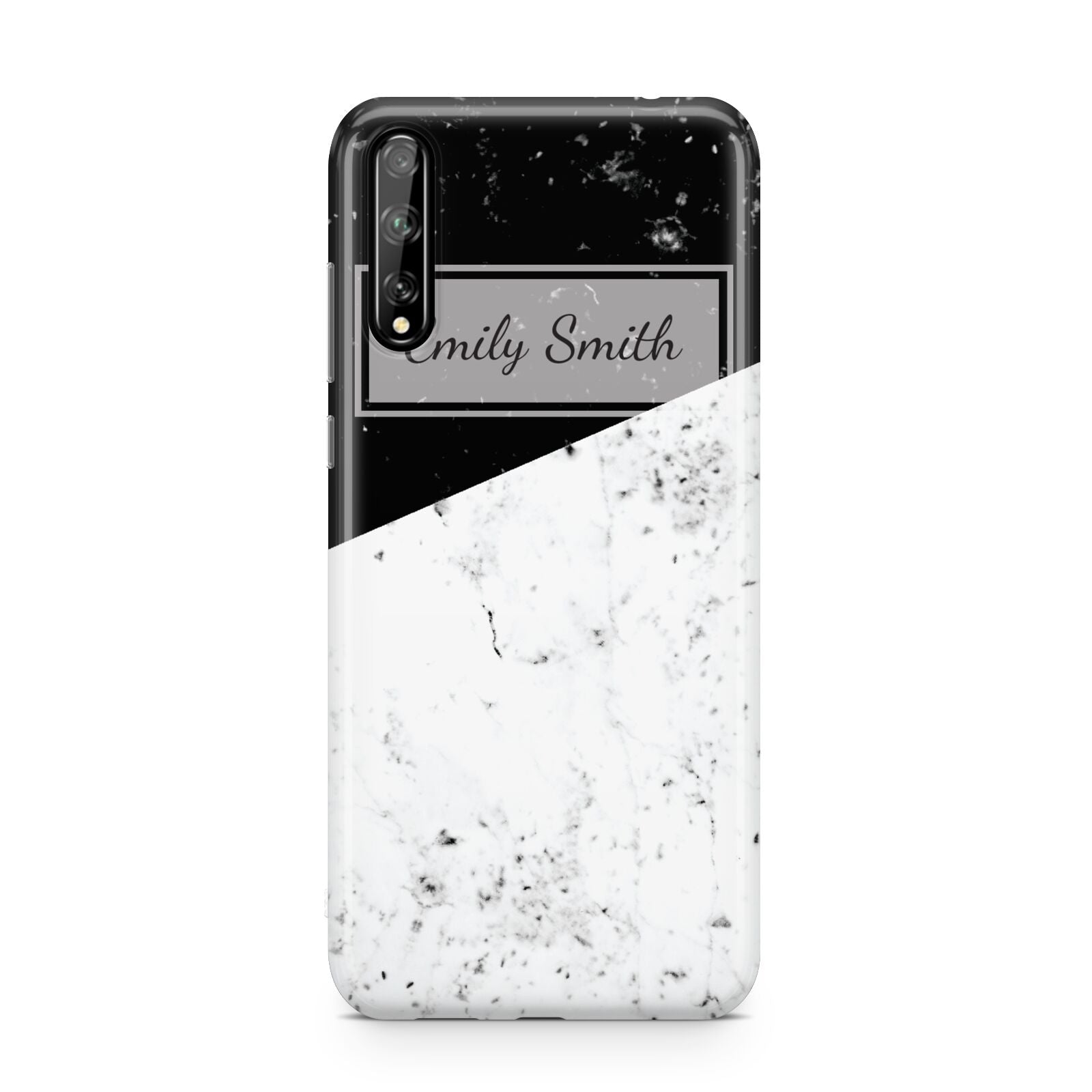 Personalised Day Night Marble Name Initials Huawei Enjoy 10s Phone Case
