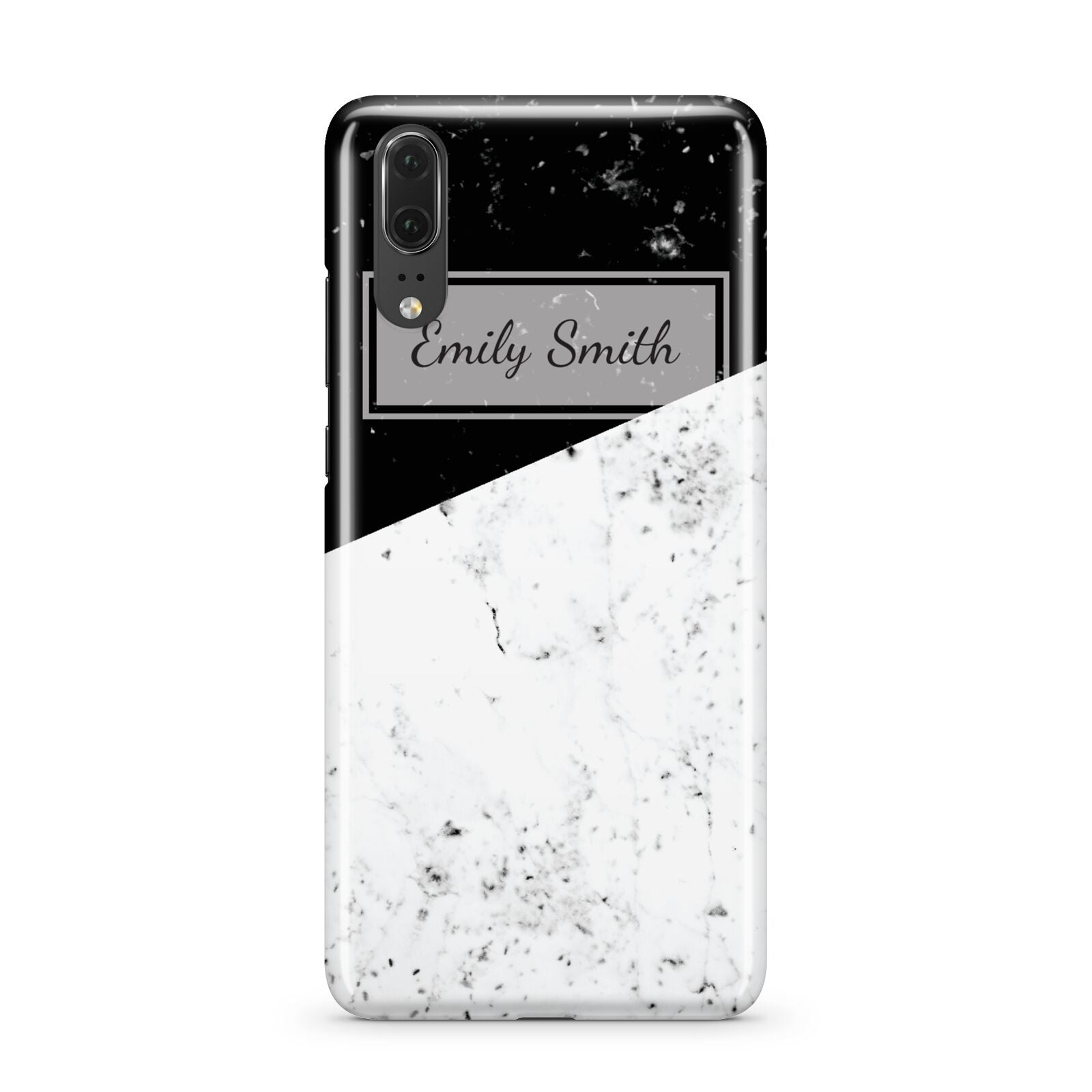 Personalised Day Night Marble Name Initials Huawei P20 Phone Case