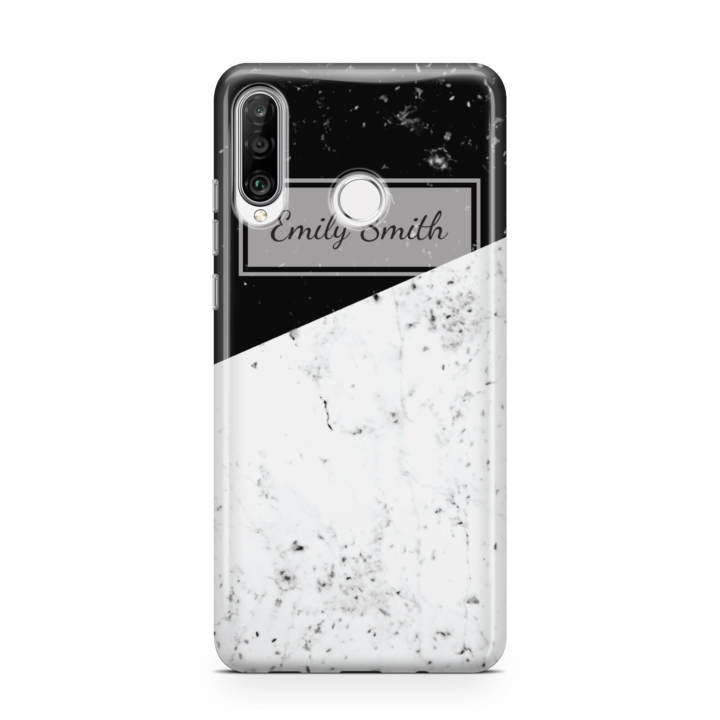 Personalised Day Night Marble Name Initials Huawei P30 Lite Phone Case